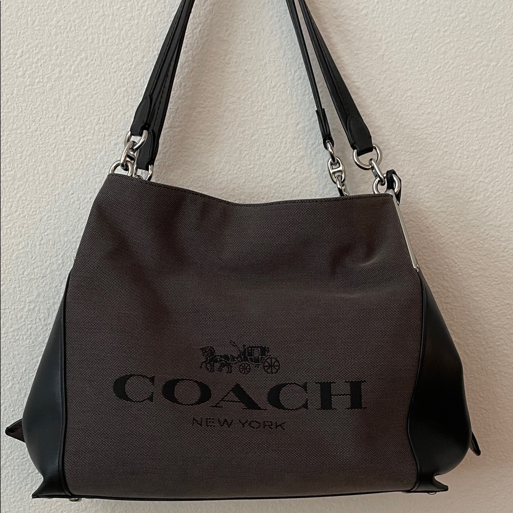 Coach Dalton Charcoal and Black Shoulder Bag